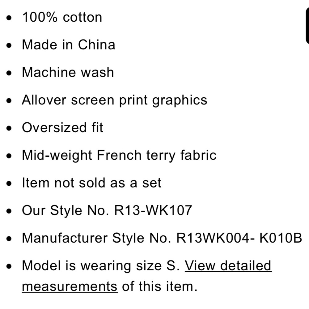 R13 Graffiti Oversized Crew Neck Sweatshirt - Picture 6 of 7